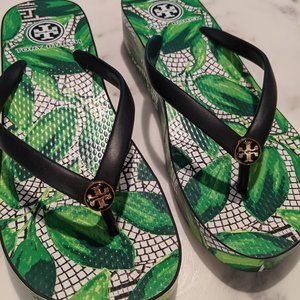 Tory Burch "Thandie" Wedge Flip Flop